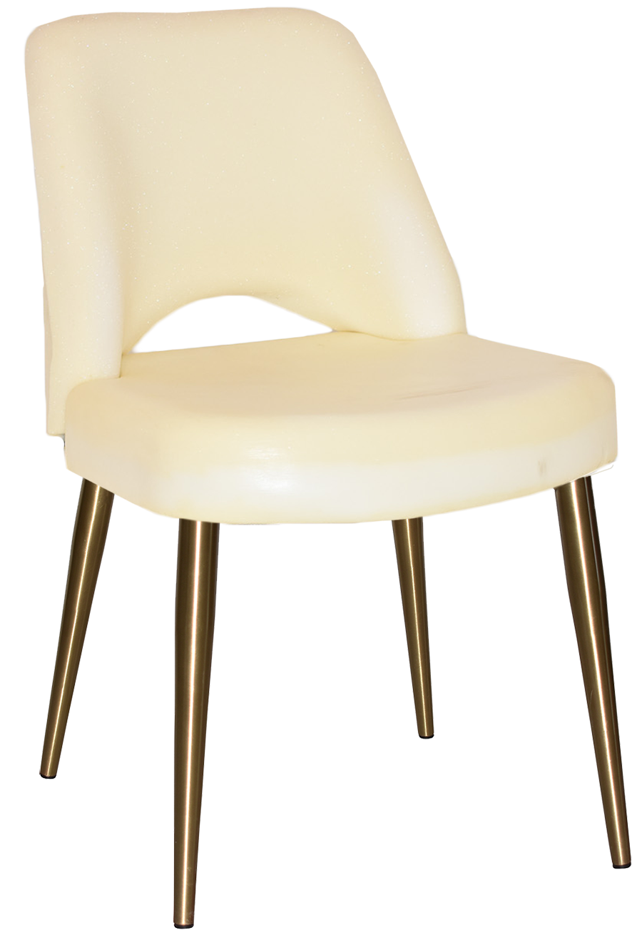 EZ Albury Brass Colour Stainless Steel Leg Upholstered Hospitality Dining Chair