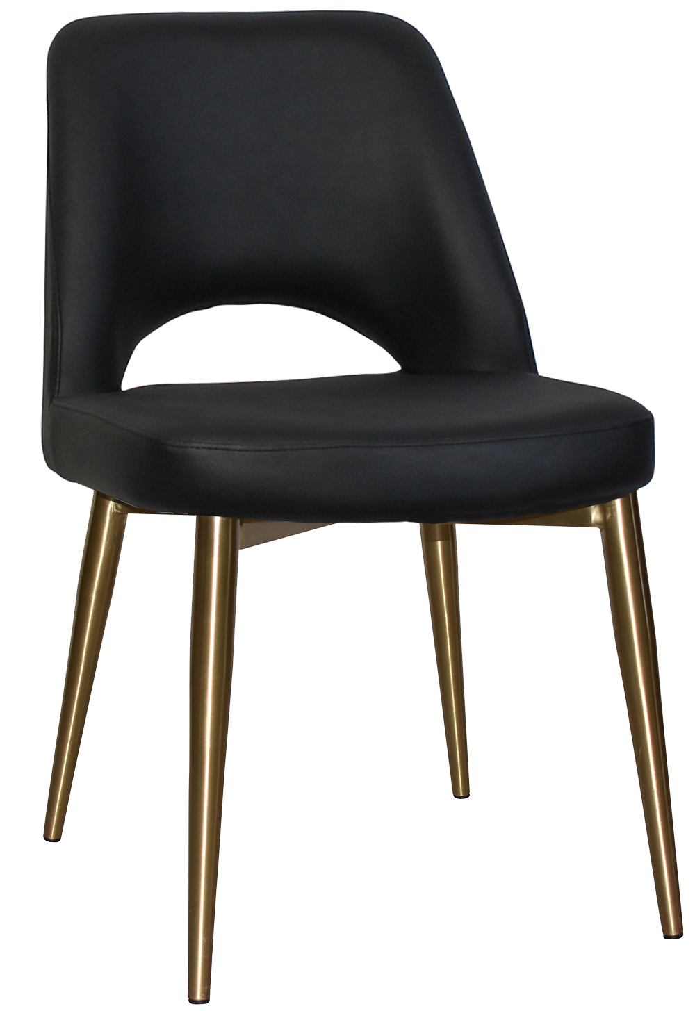 EZ Albury Brass Colour Stainless Steel Leg Upholstered Hospitality Dining Chair