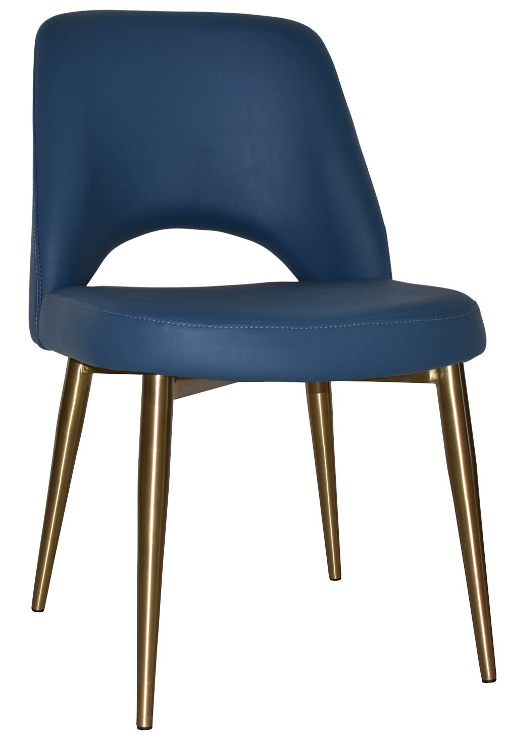 EZ Albury Brass Colour Stainless Steel Leg Upholstered Hospitality Dining Chair