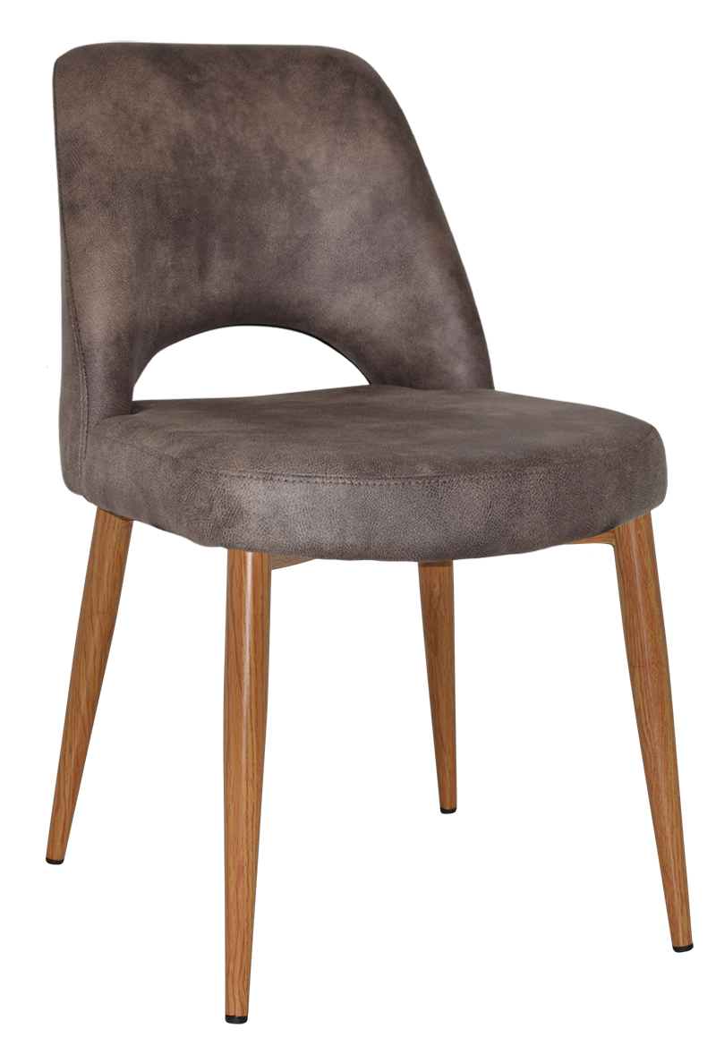 EZ Albury Oak Stained Metal Leg Upholstered Hospitality Dining Chair