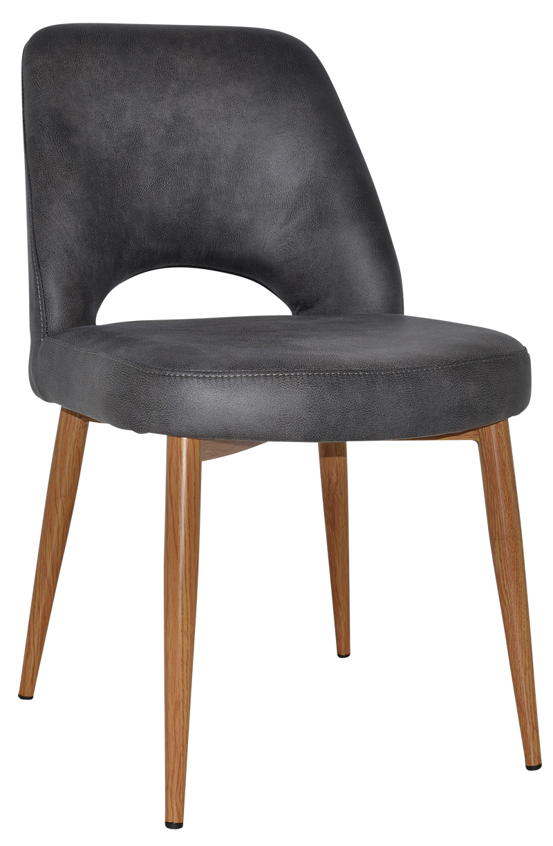 EZ Albury Oak Stained Metal Leg Upholstered Hospitality Dining Chair