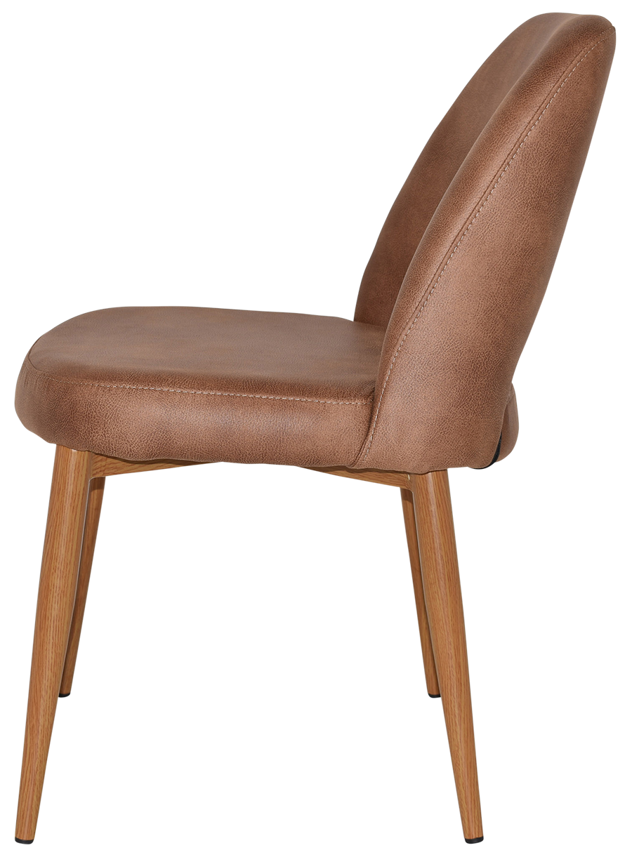 EZ Albury Oak Stained Metal Leg Upholstered Hospitality Dining Chair