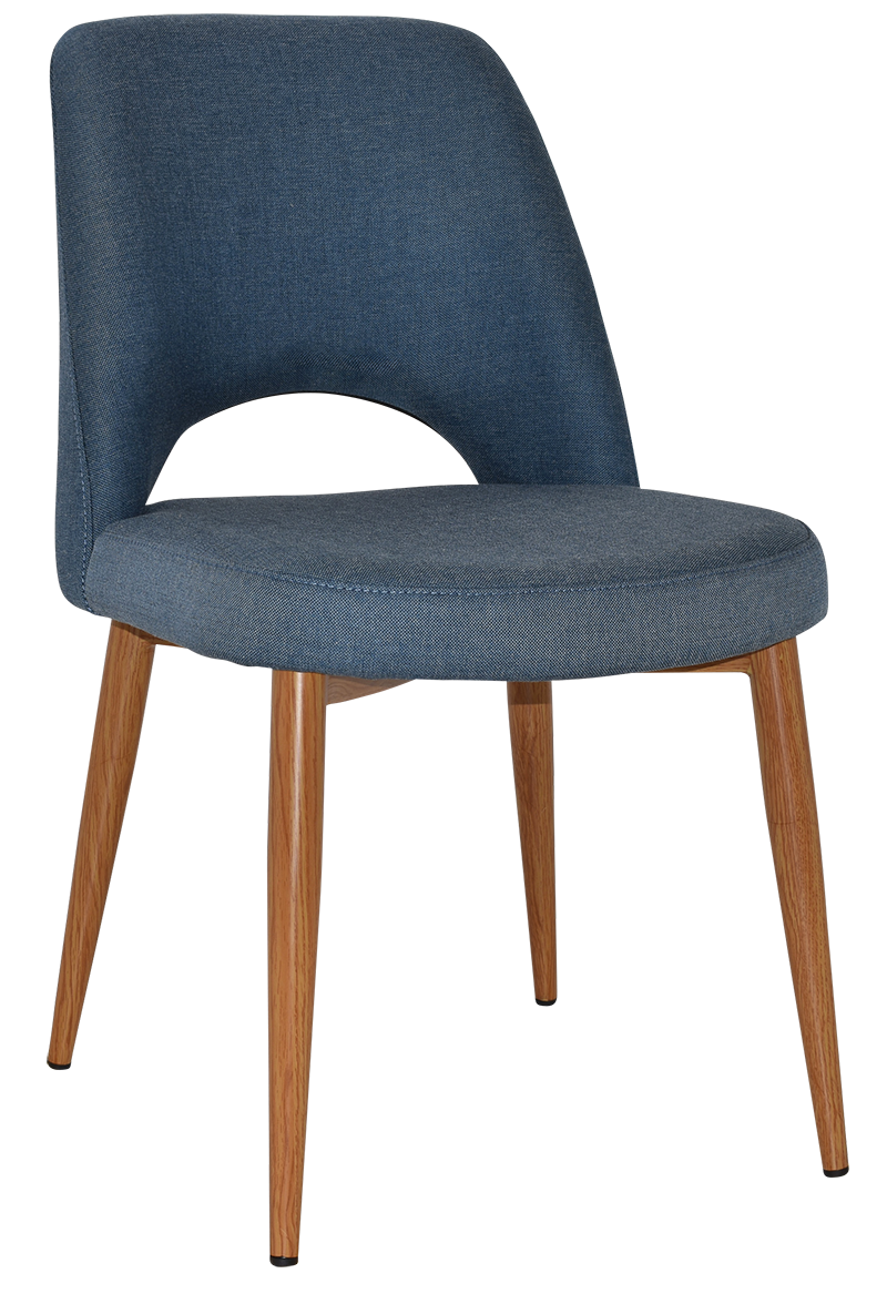 EZ Albury Oak Stained Metal Leg Upholstered Hospitality Dining Chair