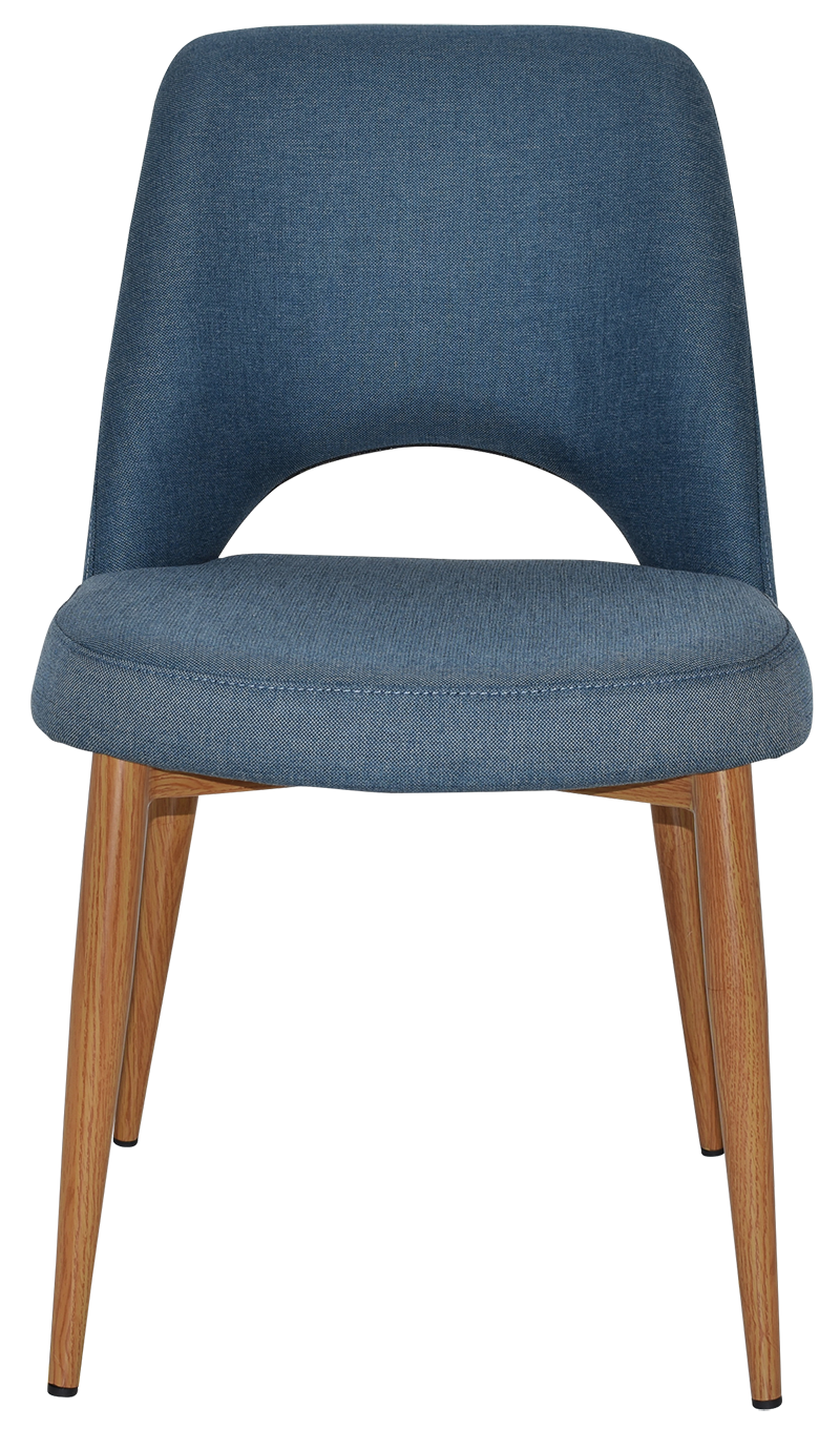 EZ Albury Oak Stained Metal Leg Upholstered Hospitality Dining Chair