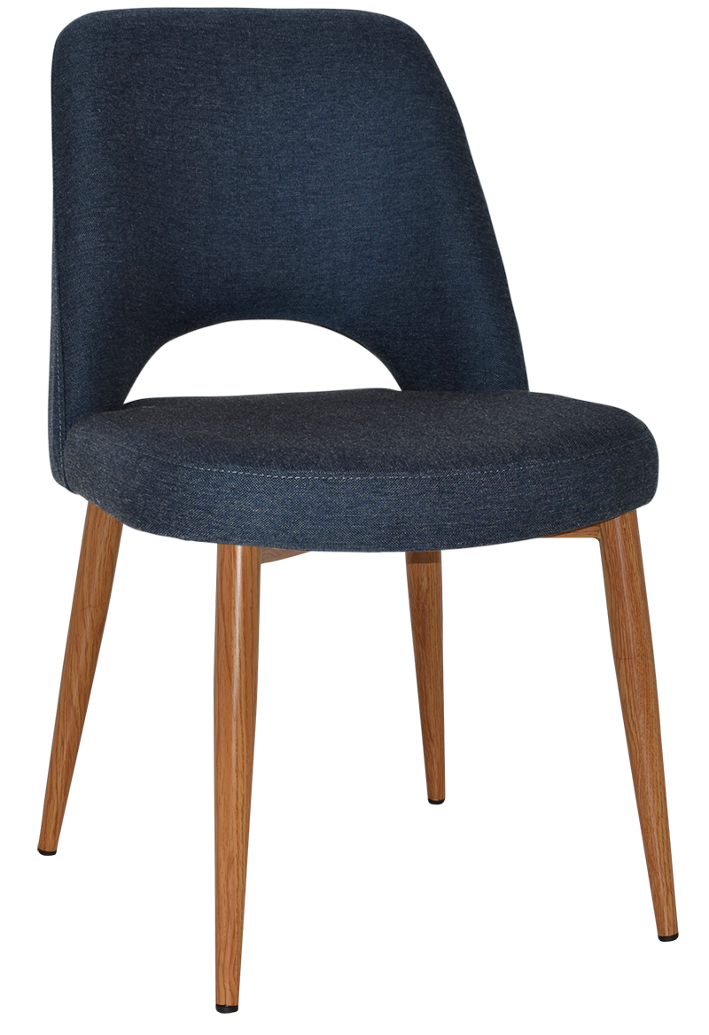 EZ Albury Oak Stained Metal Leg Upholstered Hospitality Dining Chair
