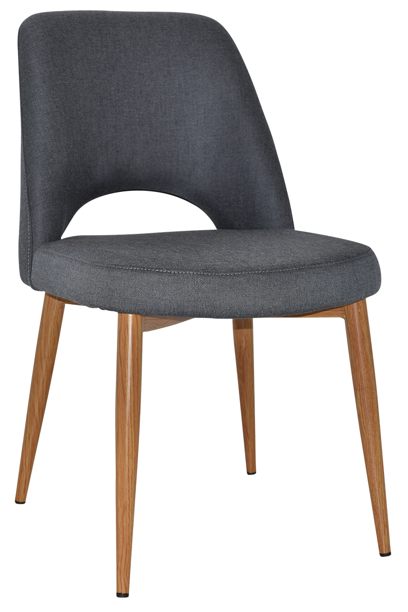 EZ Albury Oak Stained Metal Leg Upholstered Hospitality Dining Chair