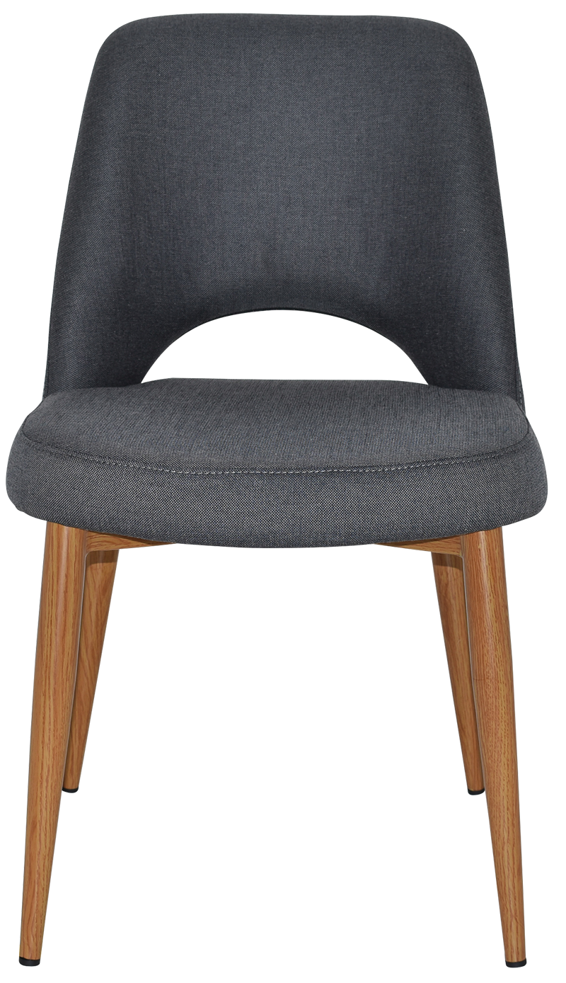 EZ Albury Oak Stained Metal Leg Upholstered Hospitality Dining Chair