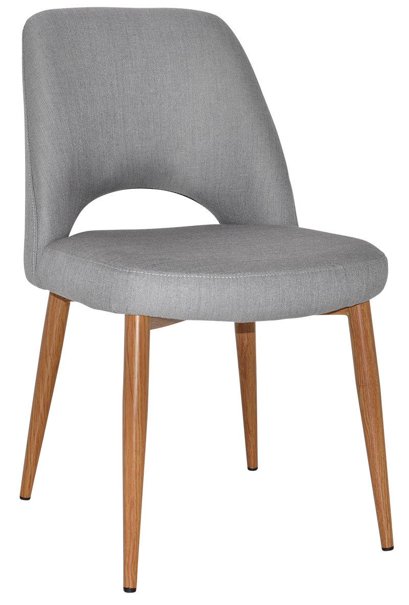 EZ Albury Oak Stained Metal Leg Upholstered Hospitality Dining Chair