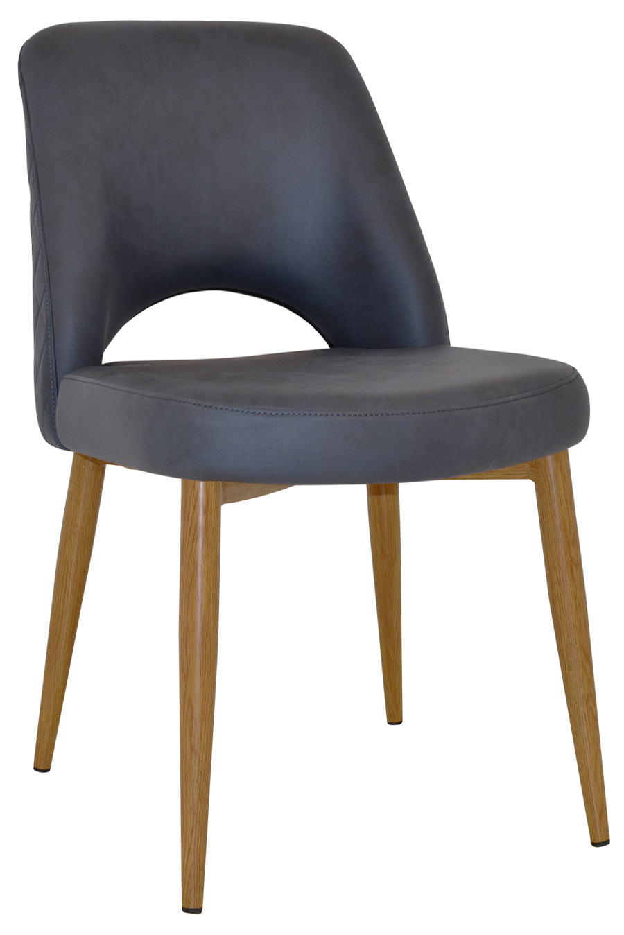 EZ Albury Oak Stained Metal Leg Upholstered Hospitality Dining Chair