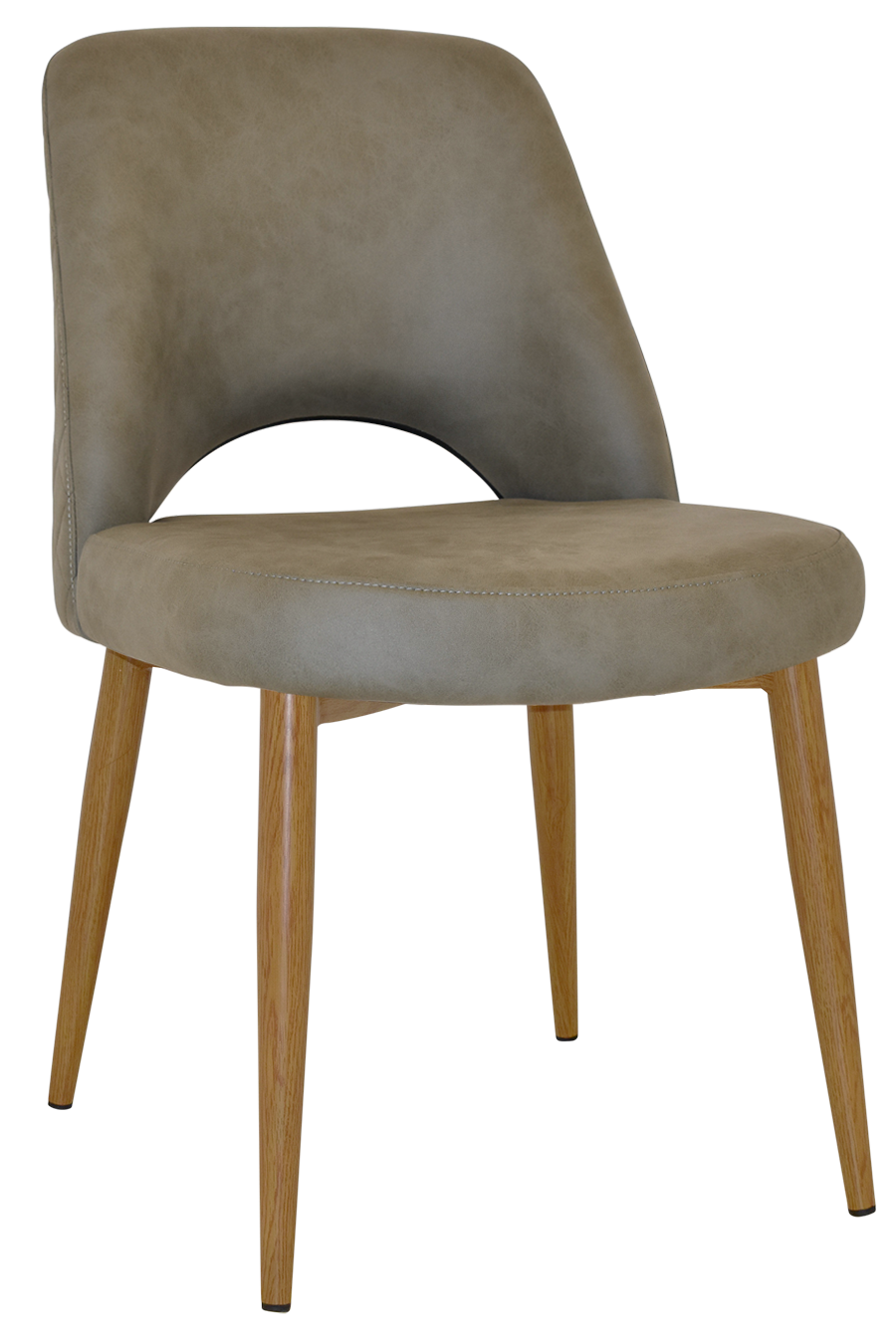 EZ Albury Oak Stained Metal Leg Upholstered Hospitality Dining Chair