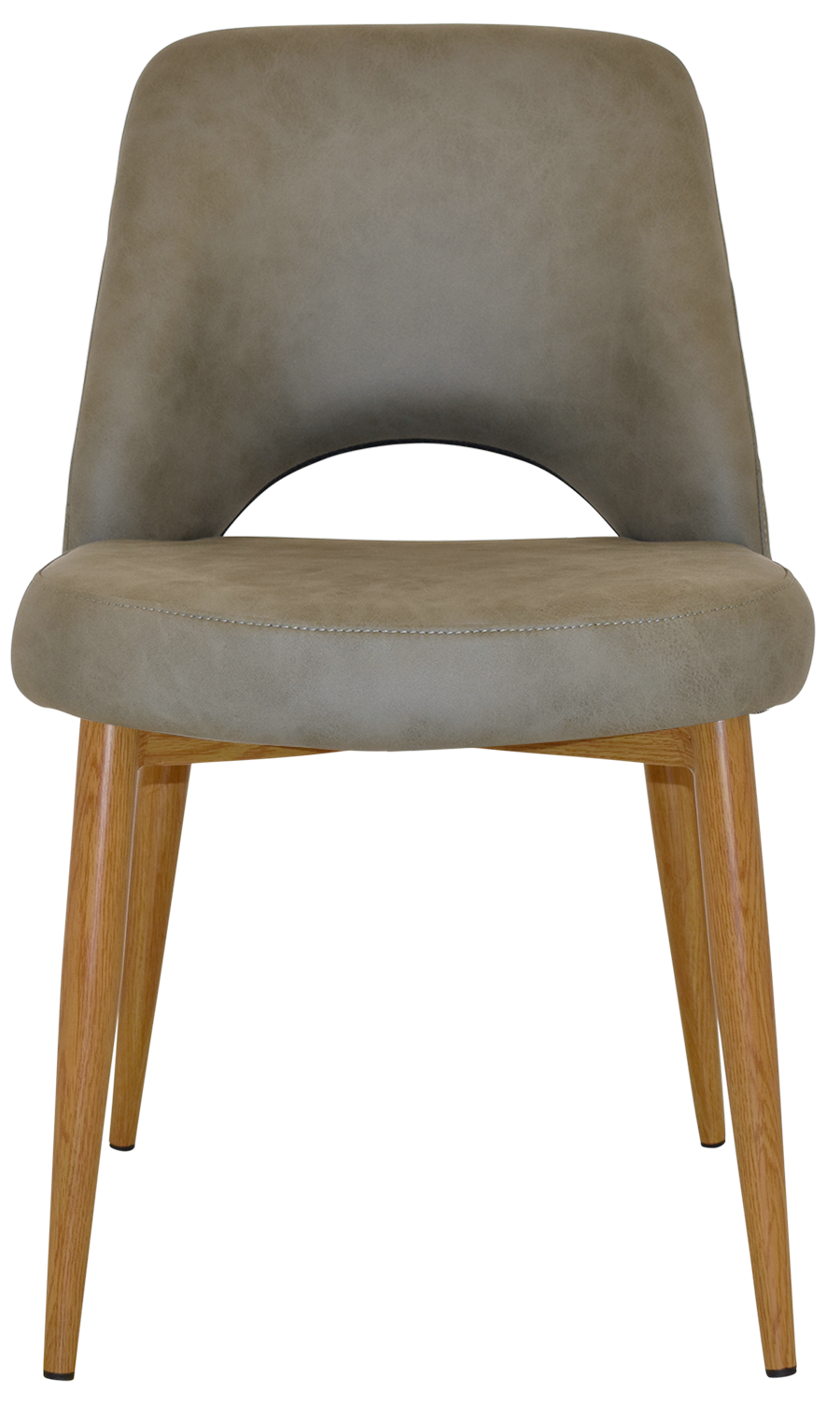 EZ Albury Oak Stained Metal Leg Upholstered Hospitality Dining Chair