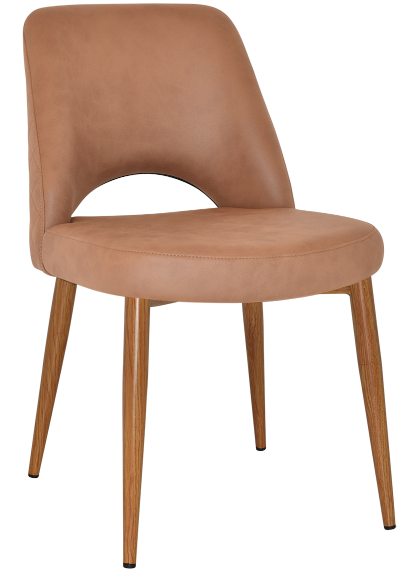 EZ Albury Oak Stained Metal Leg Upholstered Hospitality Dining Chair