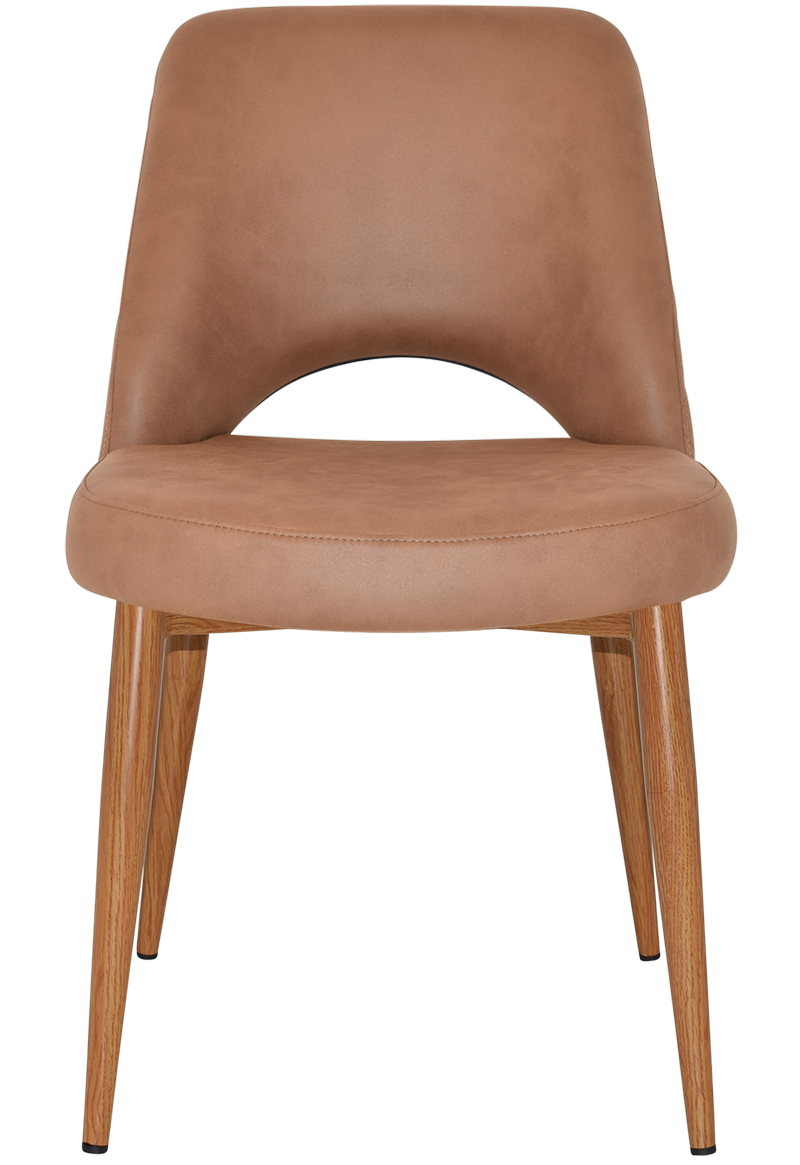 EZ Albury Oak Stained Metal Leg Upholstered Hospitality Dining Chair
