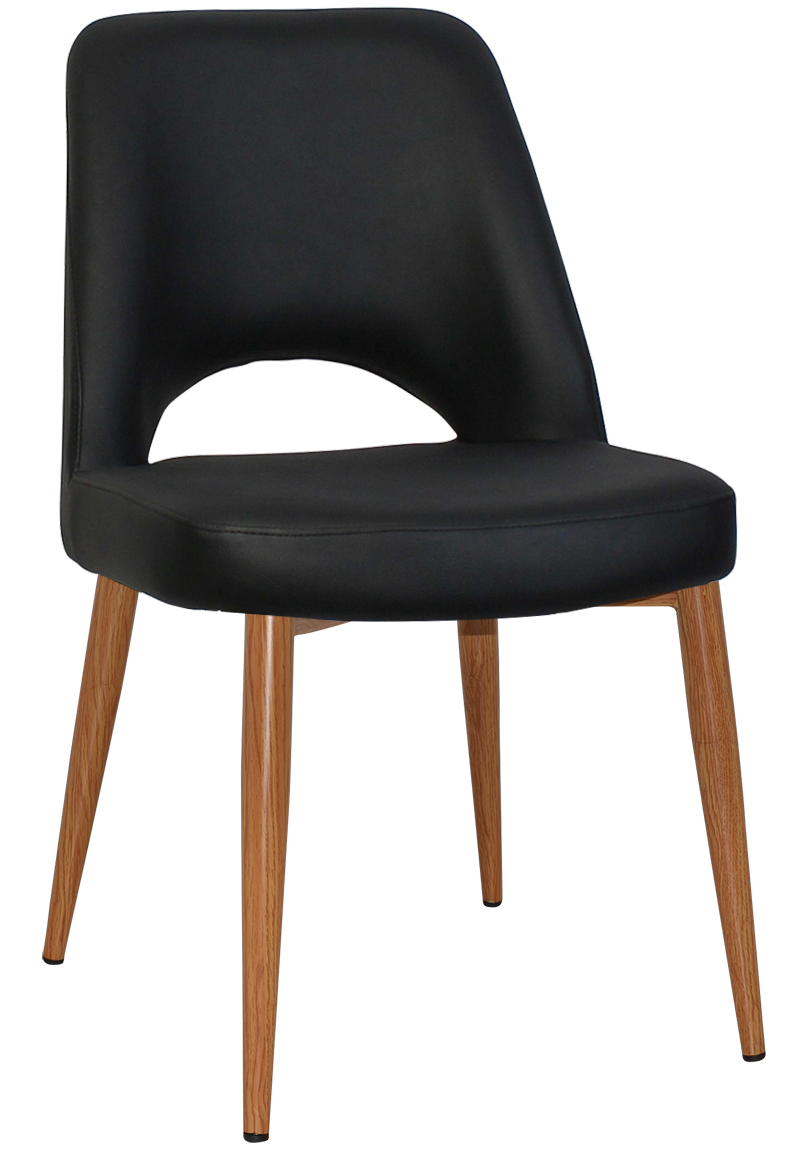 EZ Albury Oak Stained Metal Leg Upholstered Hospitality Dining Chair