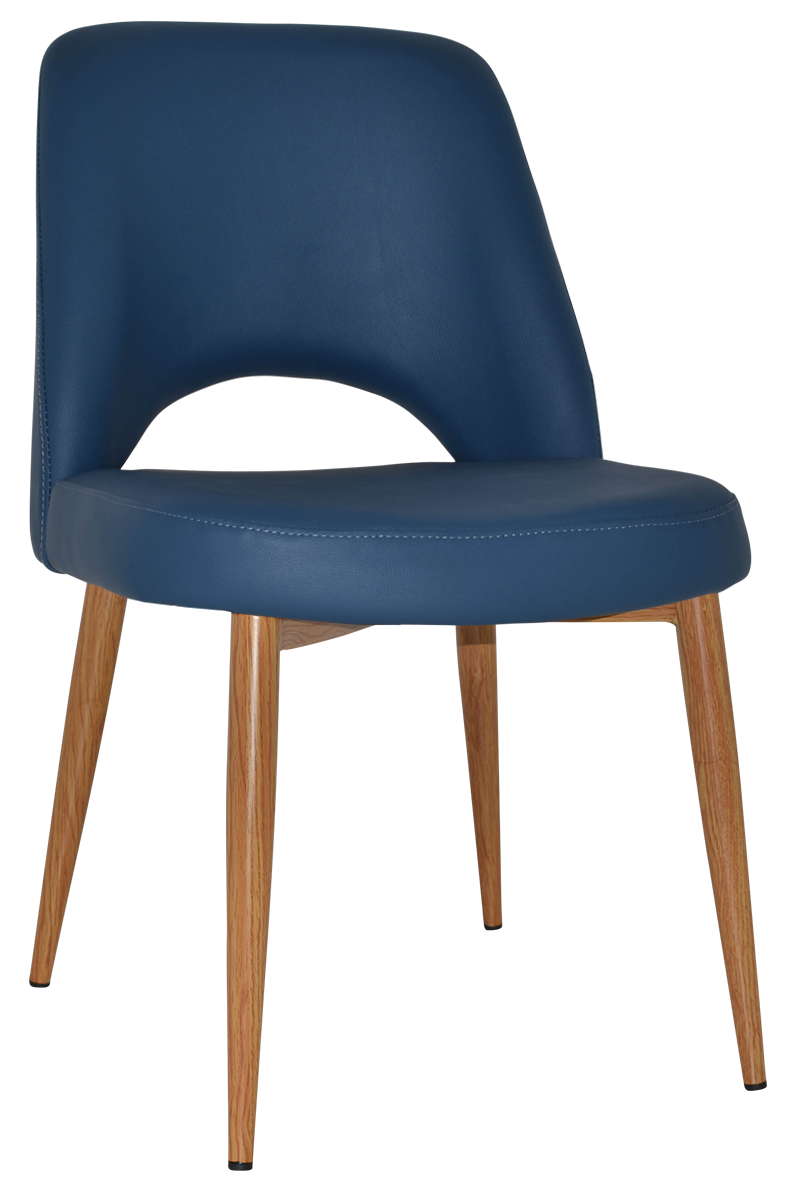 EZ Albury Oak Stained Metal Leg Upholstered Hospitality Dining Chair