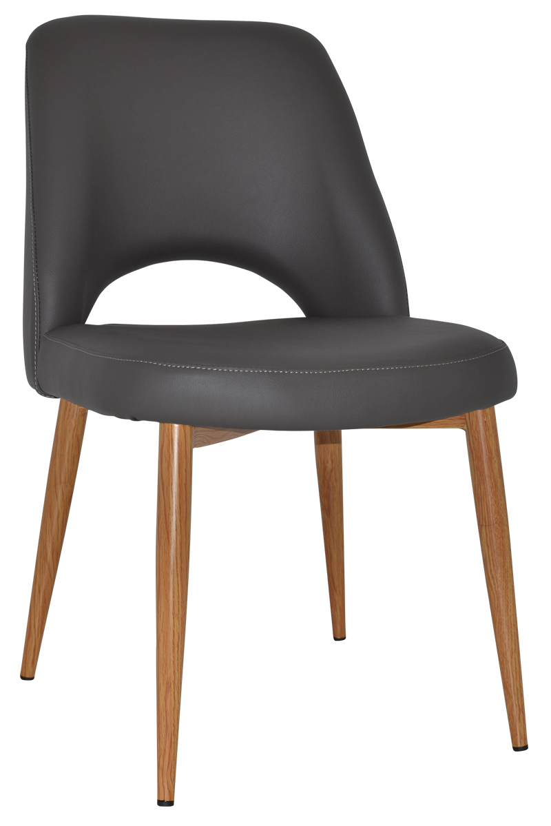 EZ Albury Oak Stained Metal Leg Upholstered Hospitality Dining Chair