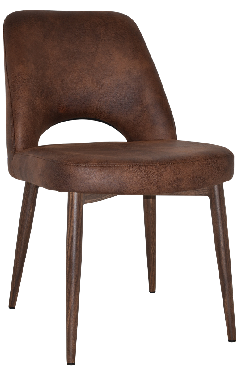 EZ Albury Walnut Colour Metal Leg Upholstered Hospitality Dining Chair