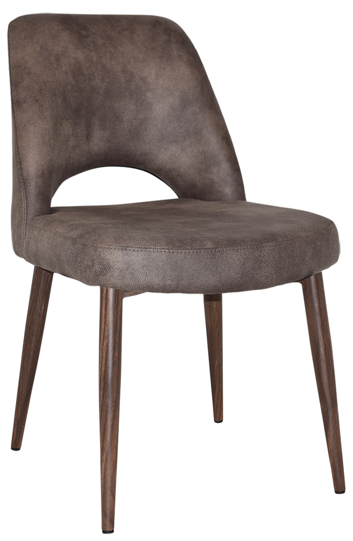 EZ Albury Walnut Colour Metal Leg Upholstered Hospitality Dining Chair