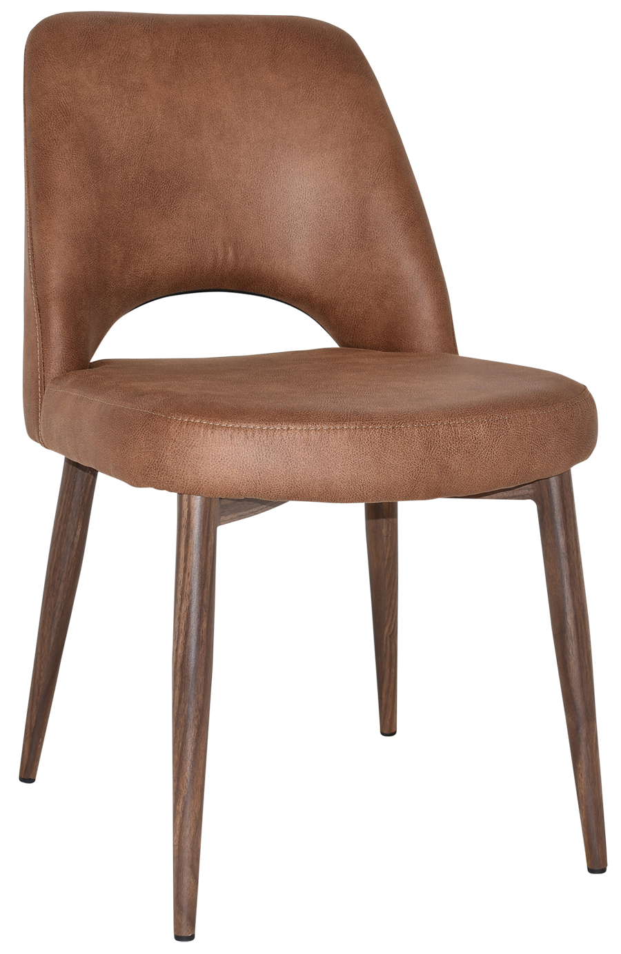 EZ Albury Walnut Colour Metal Leg Upholstered Hospitality Dining Chair