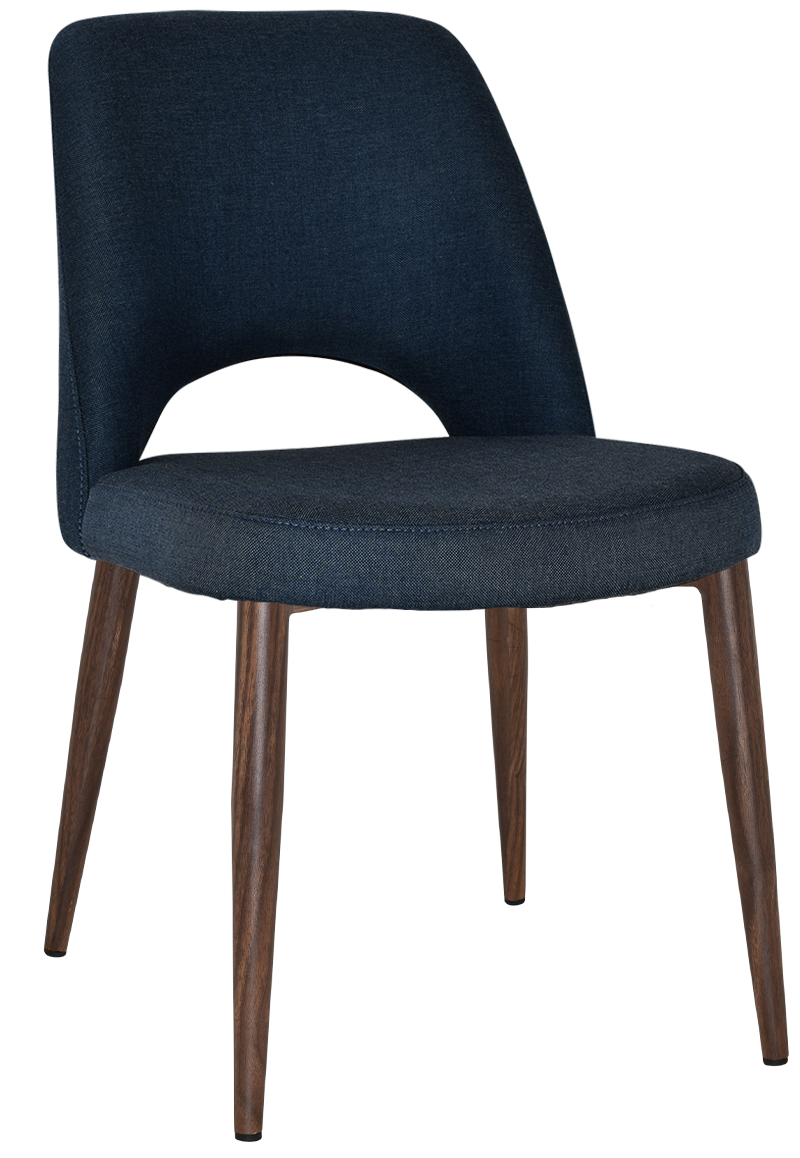EZ Albury Walnut Colour Metal Leg Upholstered Hospitality Dining Chair