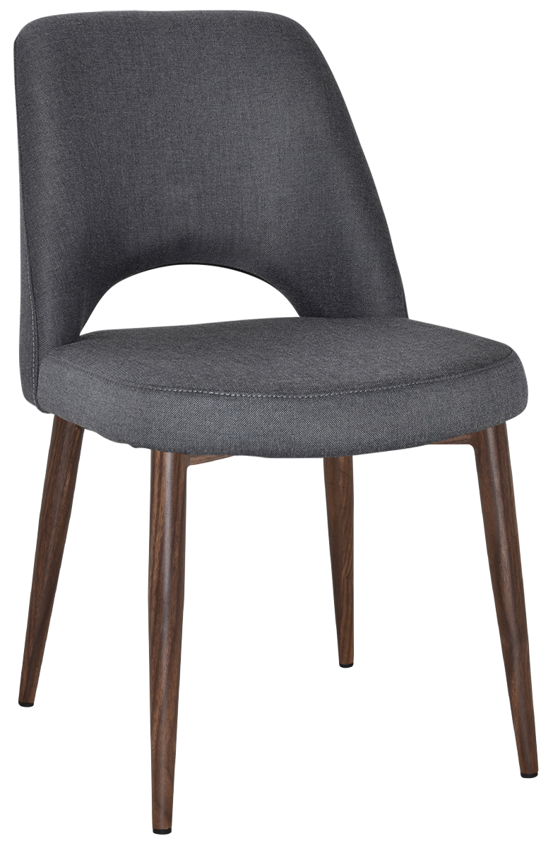 EZ Albury Walnut Colour Metal Leg Upholstered Hospitality Dining Chair