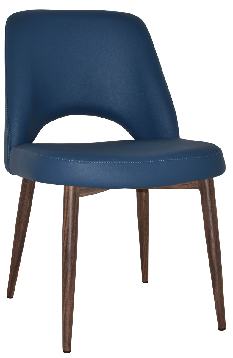 EZ Albury Walnut Colour Metal Leg Upholstered Hospitality Dining Chair