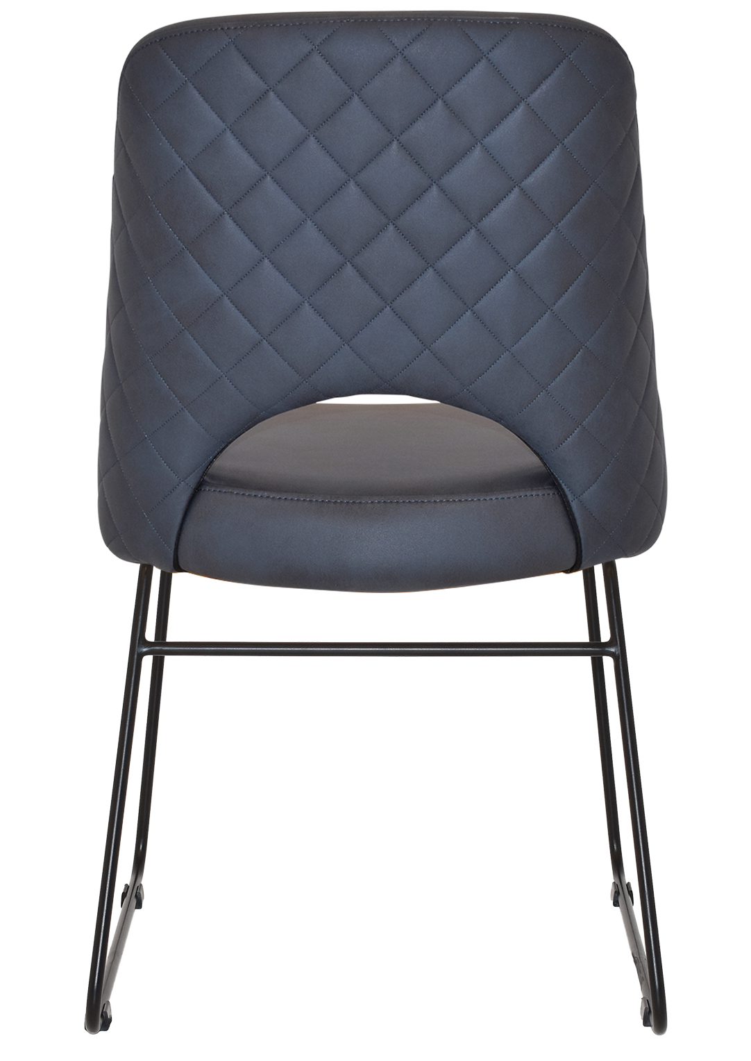EZ Albury Black Metal Sled Base Upholstered Hospitality Dining Chair
