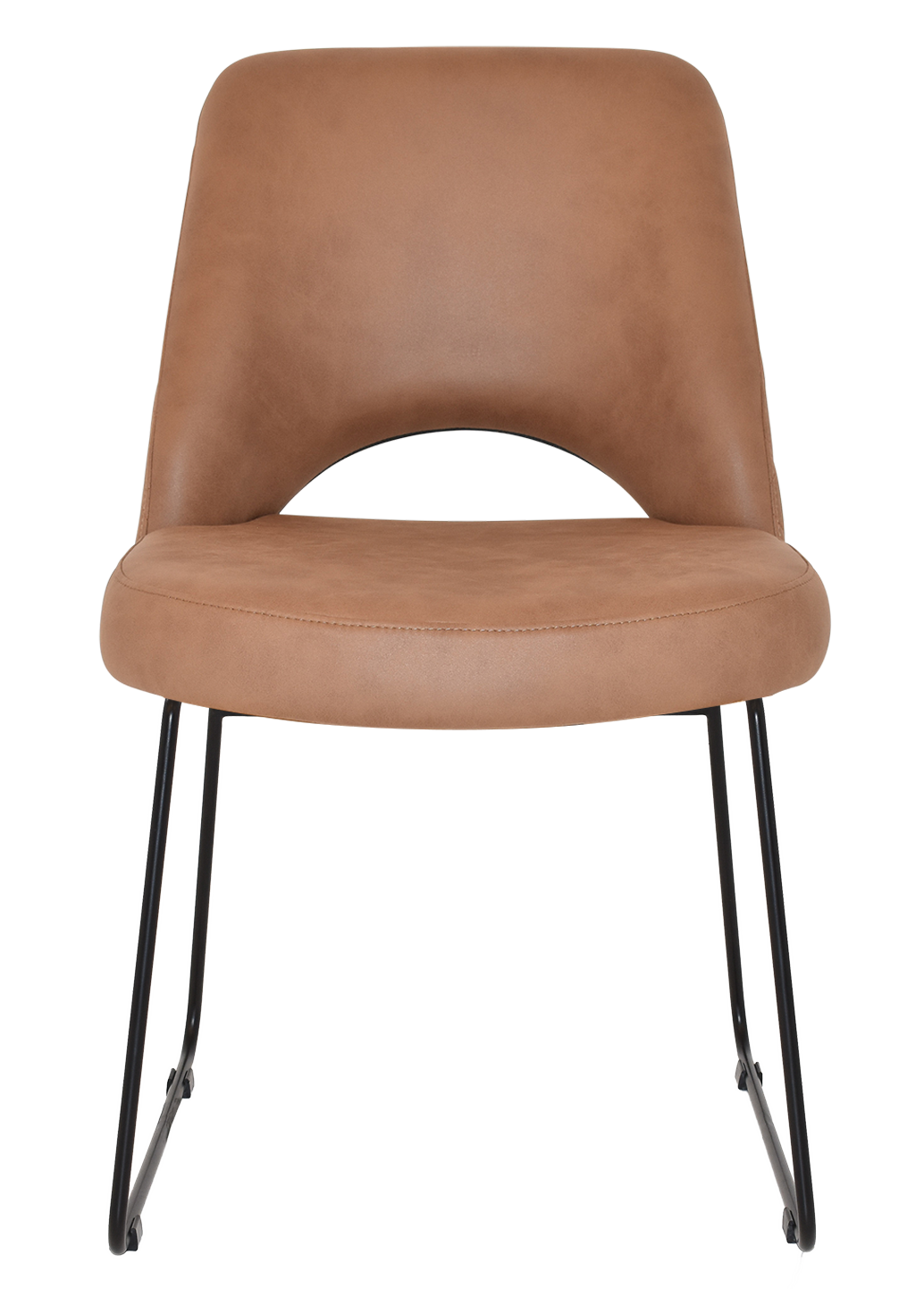 EZ Albury Black Metal Sled Base Upholstered Hospitality Dining Chair