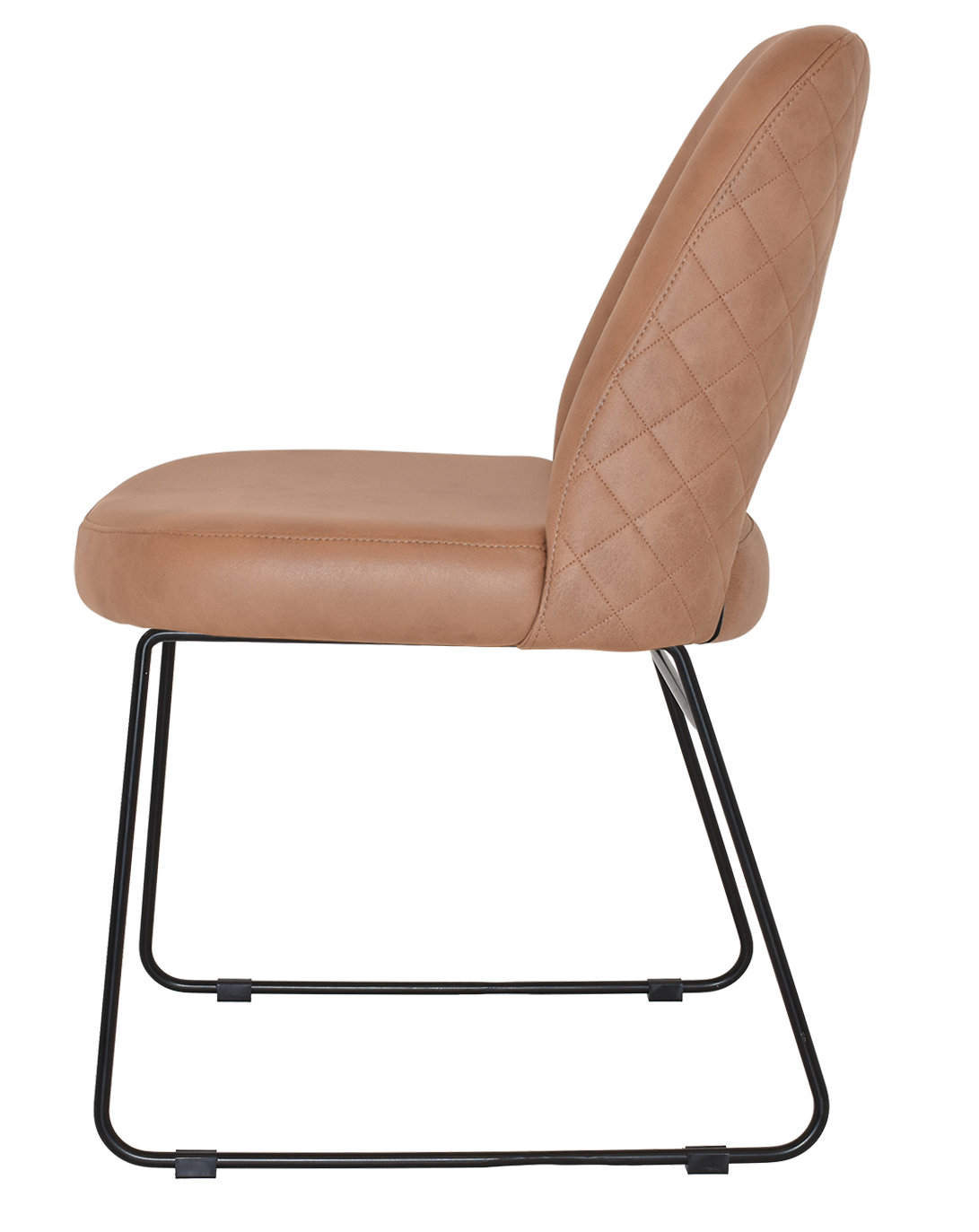 EZ Albury Black Metal Sled Base Upholstered Hospitality Dining Chair