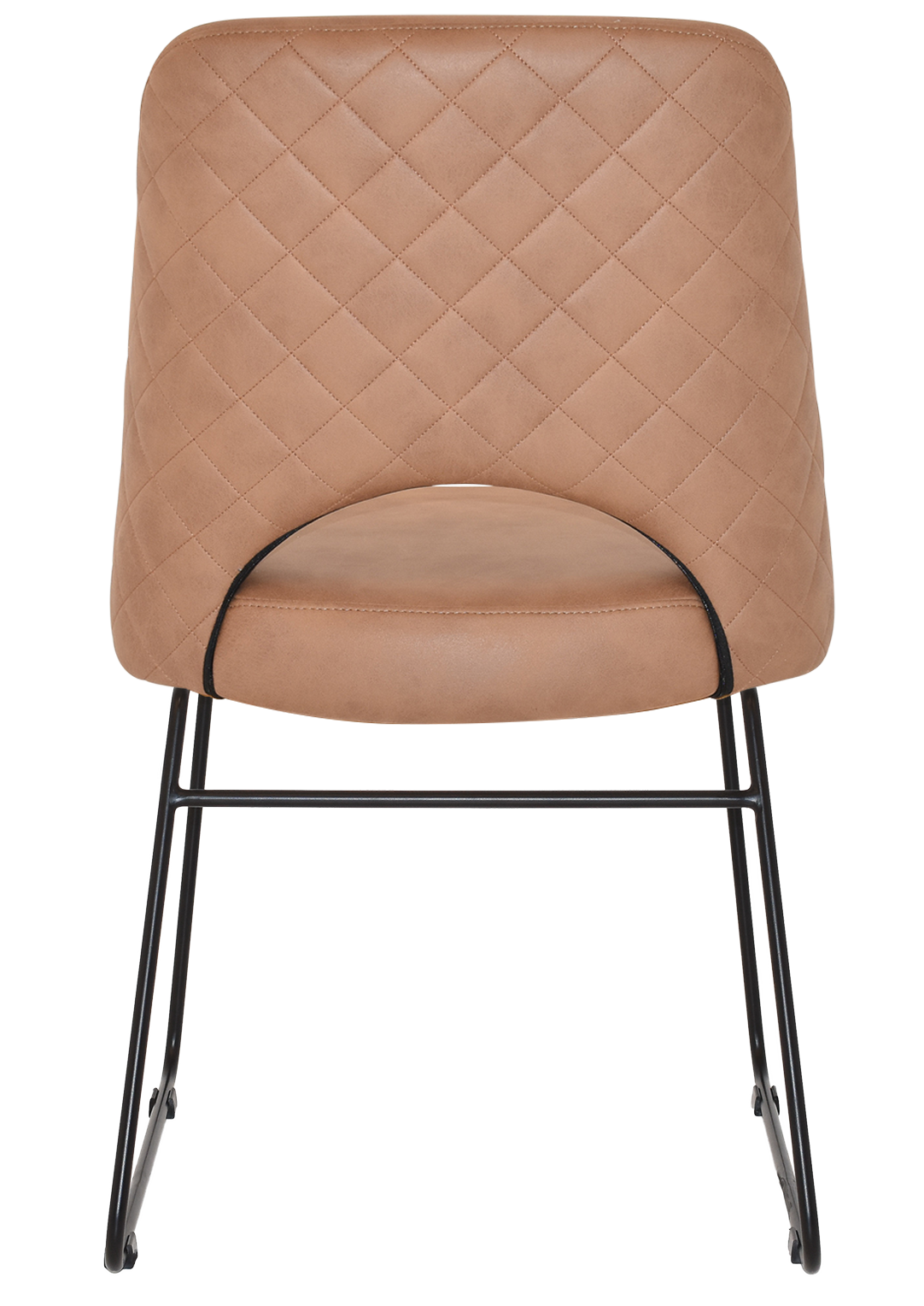 EZ Albury Black Metal Sled Base Upholstered Hospitality Dining Chair