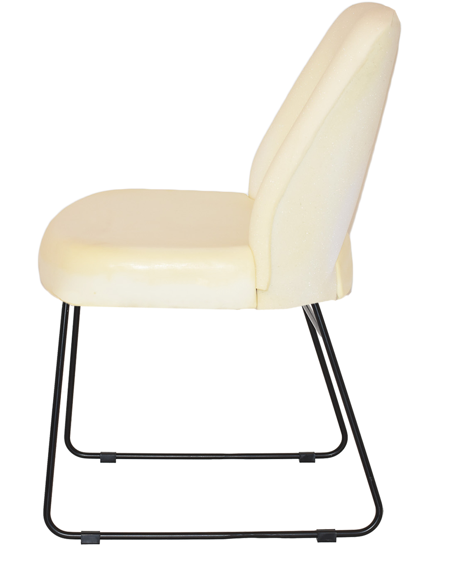 EZ Albury Black Metal Sled Base Upholstered Hospitality Dining Chair