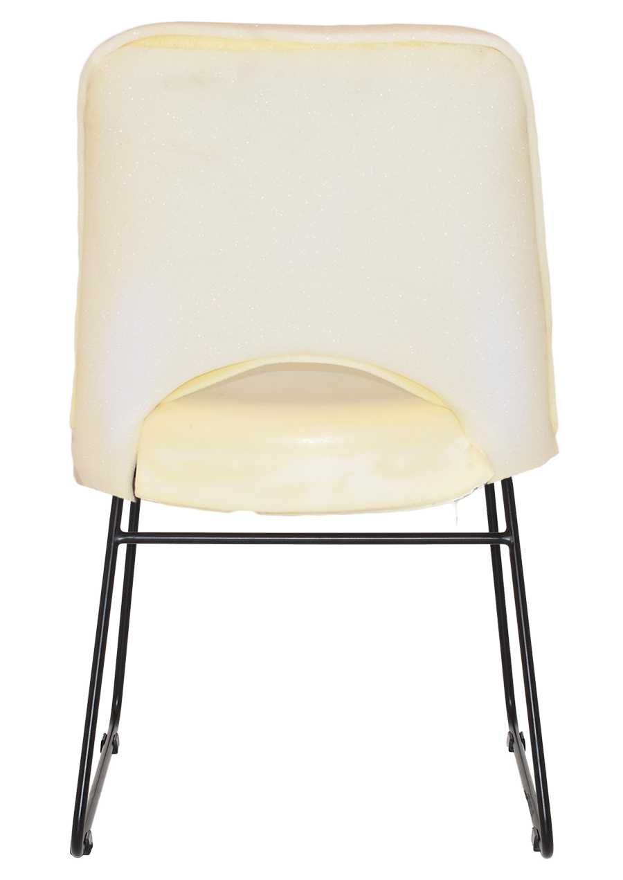 EZ Albury Black Metal Sled Base Upholstered Hospitality Dining Chair