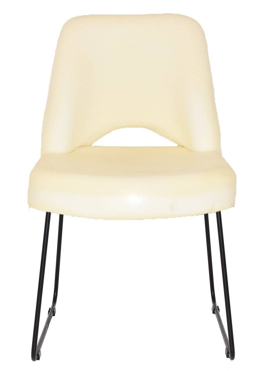 EZ Albury Black Metal Sled Base Upholstered Hospitality Dining Chair