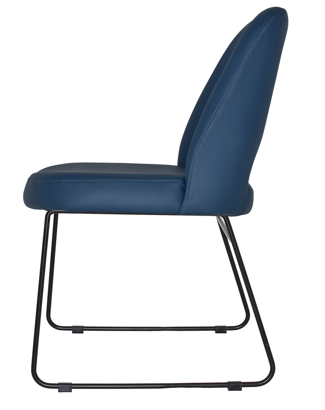 EZ Albury Black Metal Sled Base Upholstered Hospitality Dining Chair