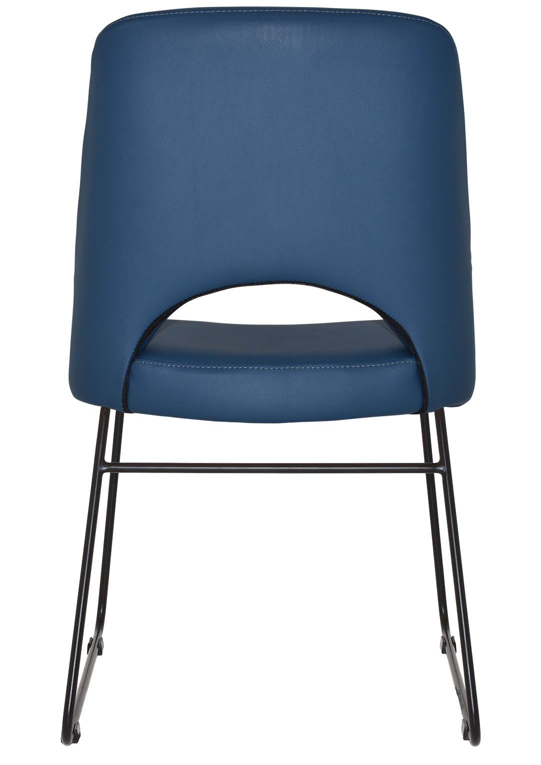 EZ Albury Black Metal Sled Base Upholstered Hospitality Dining Chair