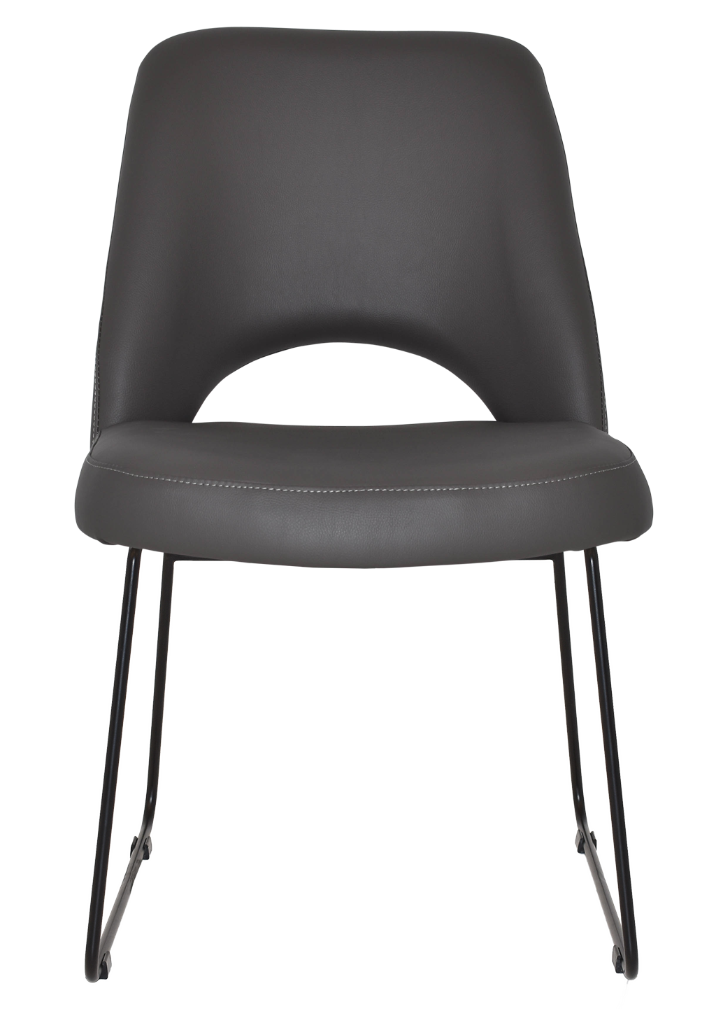 EZ Albury Black Metal Sled Base Upholstered Hospitality Dining Chair