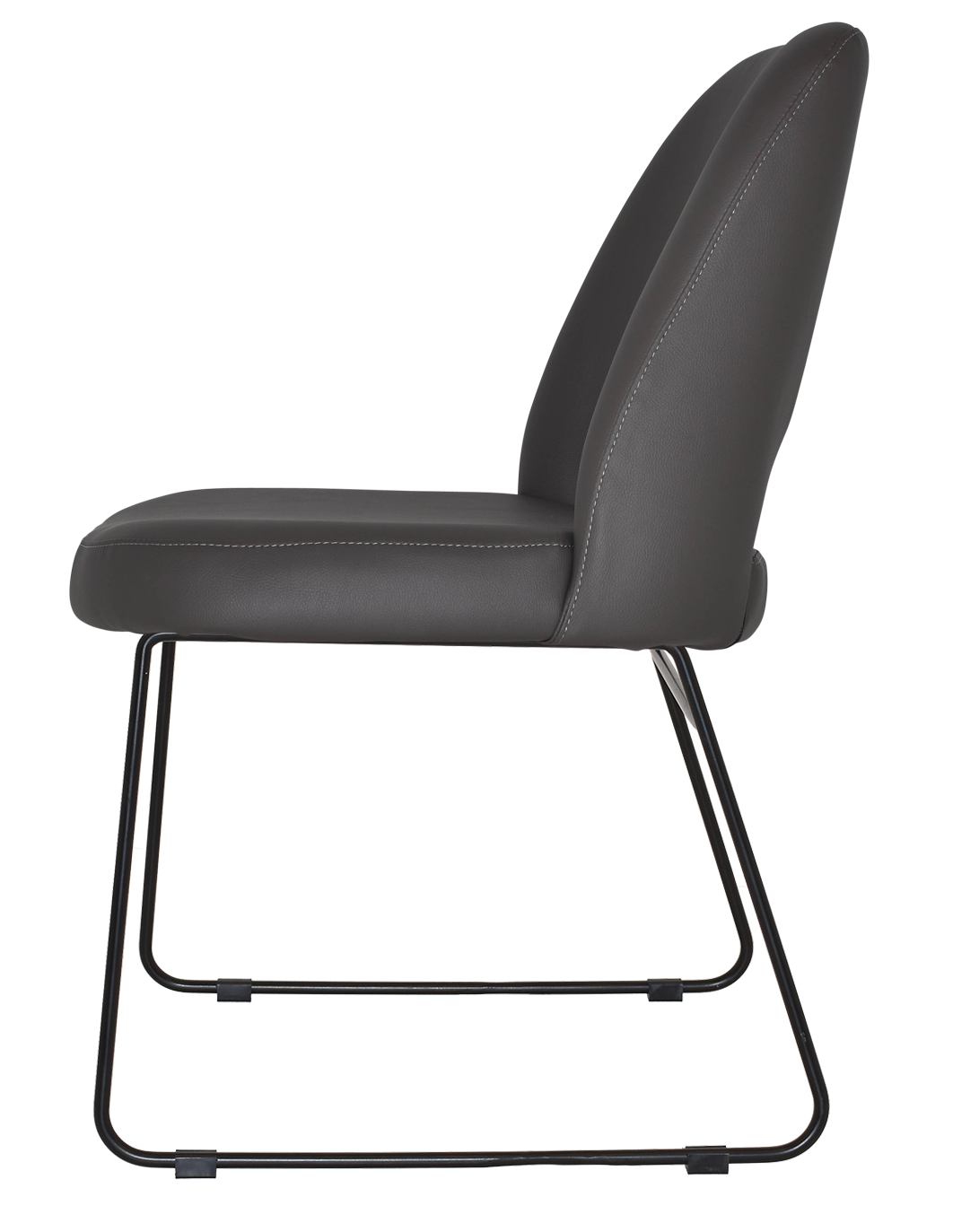 EZ Albury Black Metal Sled Base Upholstered Hospitality Dining Chair