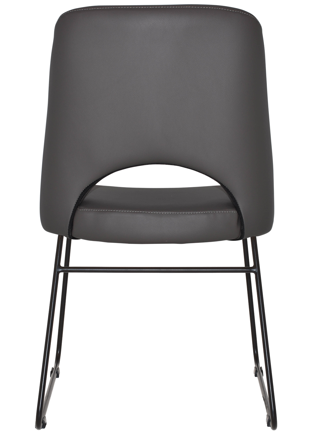 EZ Albury Black Metal Sled Base Upholstered Hospitality Dining Chair