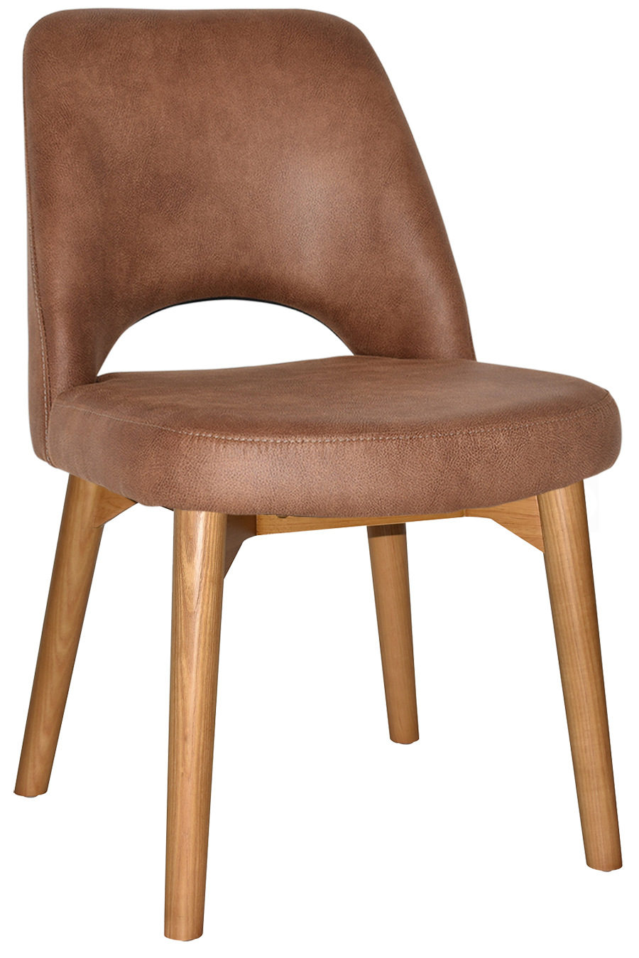 EZ Albury Solid Ash Timber Oak Leg Upholstered Hospitality Dining Chair