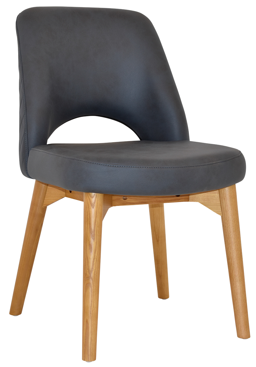 EZ Albury Solid Ash Timber Oak Leg Upholstered Hospitality Dining Chair
