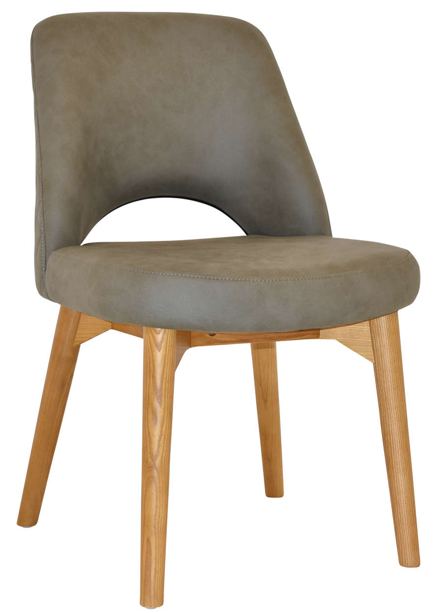 EZ Albury Solid Ash Timber Oak Leg Upholstered Hospitality Dining Chair