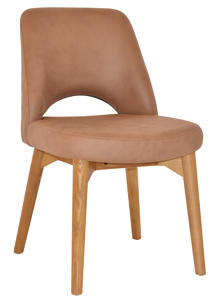 EZ Albury Solid Ash Timber Oak Leg Upholstered Hospitality Dining Chair