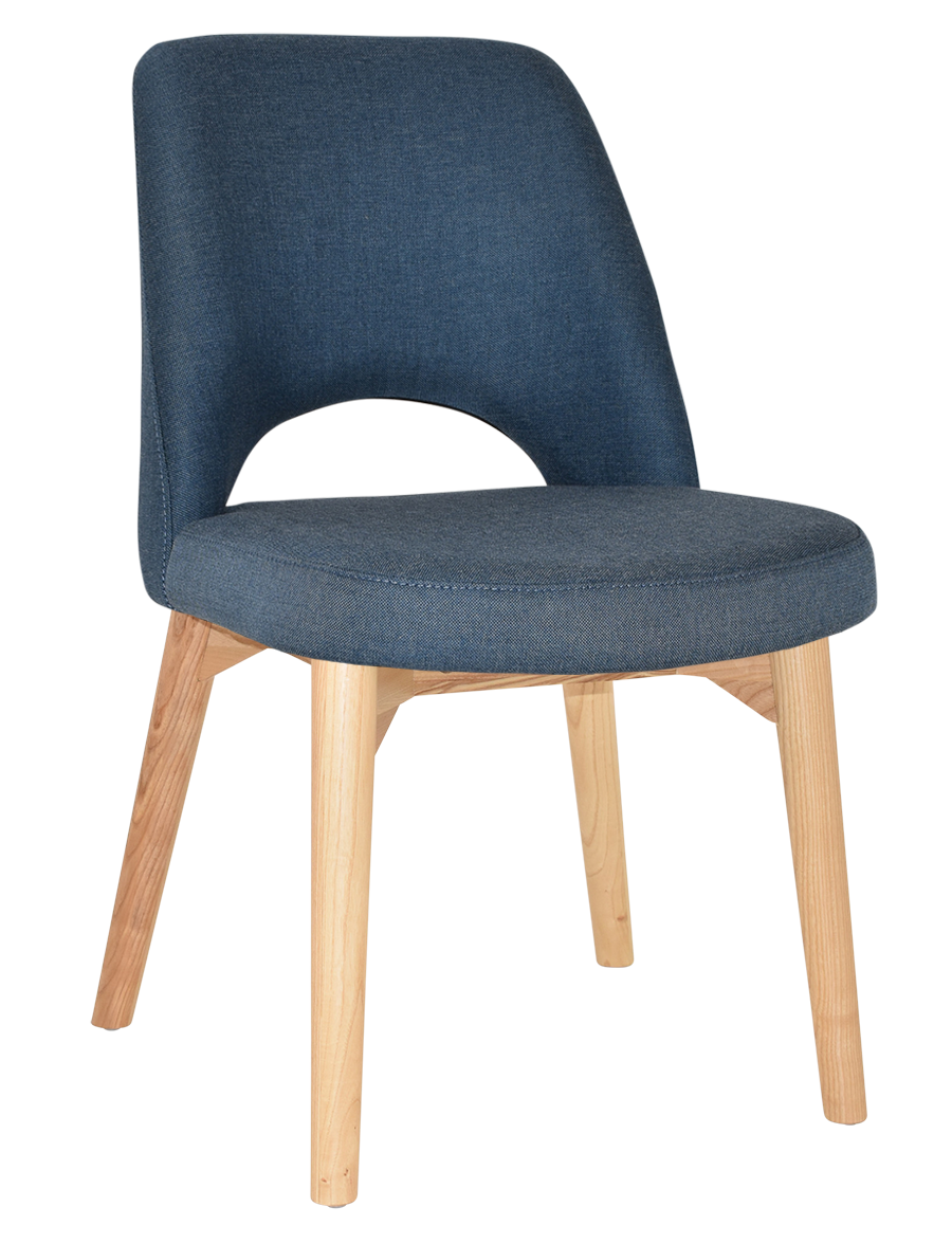 EZ Albury Solid Ash Timber Natural Stained Upholstered Hospitality Dining Chair