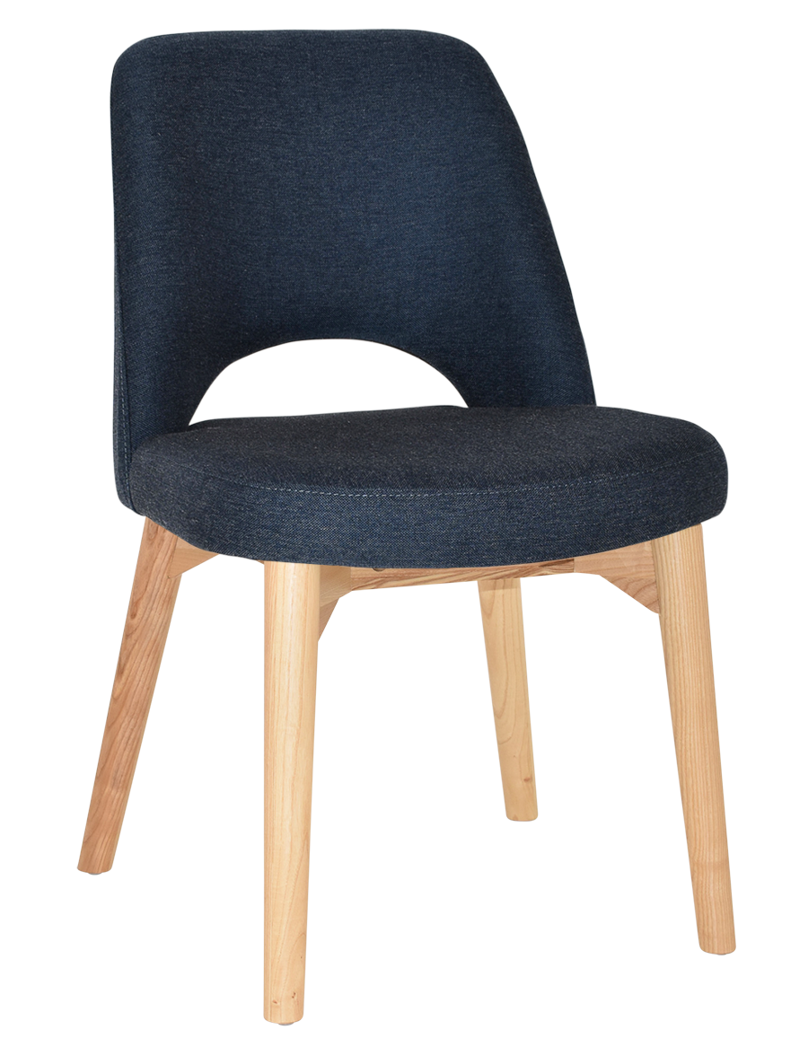 EZ Albury Solid Ash Timber Natural Stained Upholstered Hospitality Dining Chair