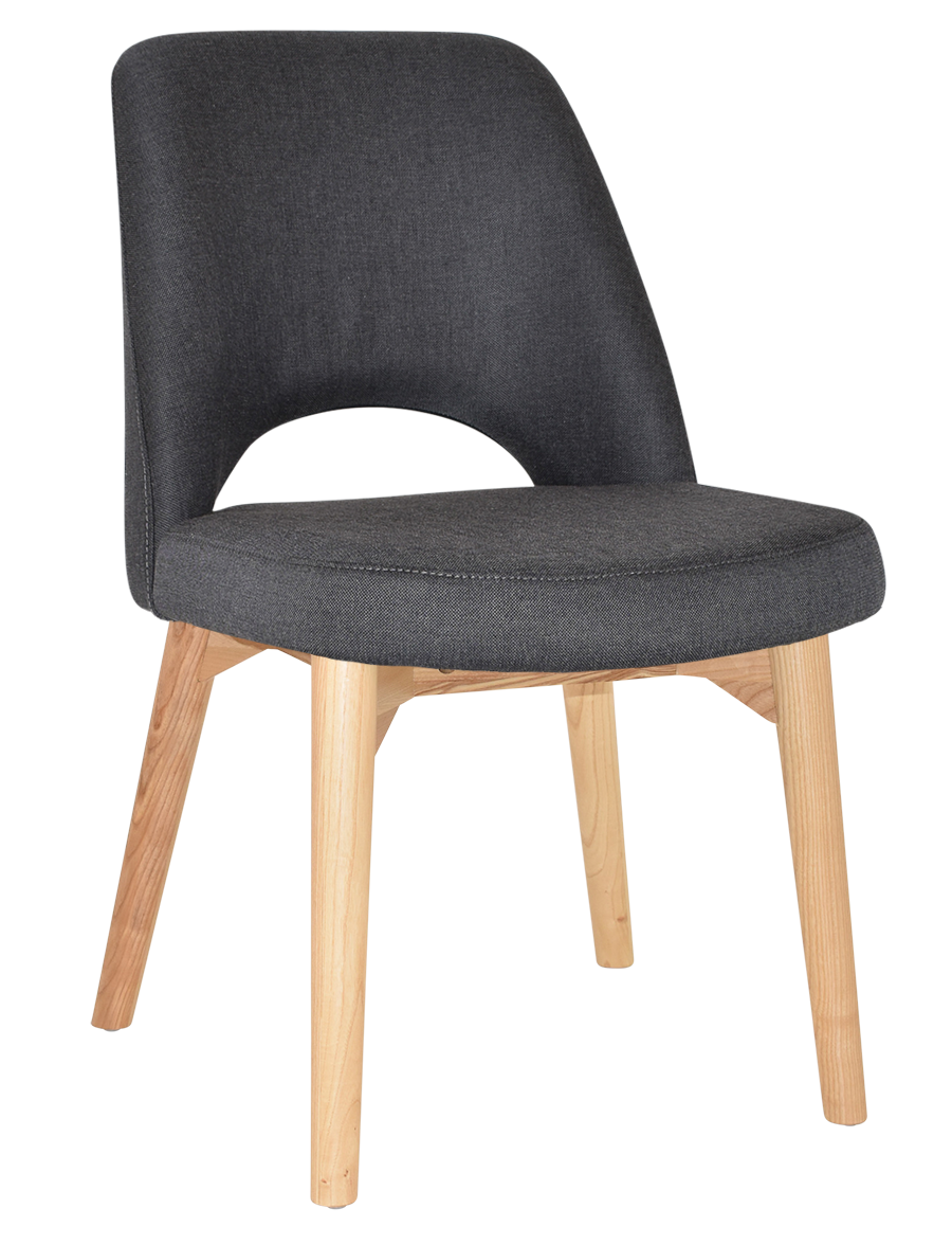 EZ Albury Solid Ash Timber Natural Stained Upholstered Hospitality Dining Chair
