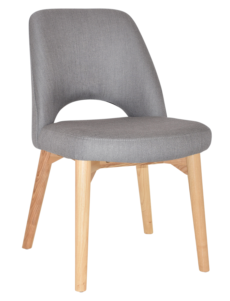EZ Albury Solid Ash Timber Natural Stained Upholstered Hospitality Dining Chair