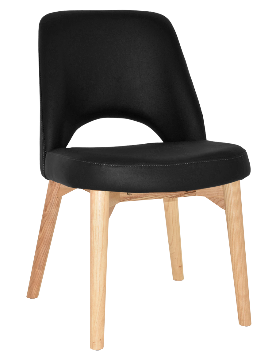 EZ Albury Solid Ash Timber Natural Stained Upholstered Hospitality Dining Chair