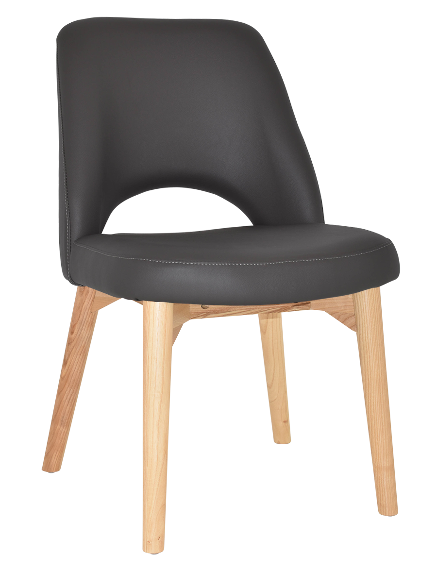 EZ Albury Solid Ash Timber Natural Stained Upholstered Hospitality Dining Chair
