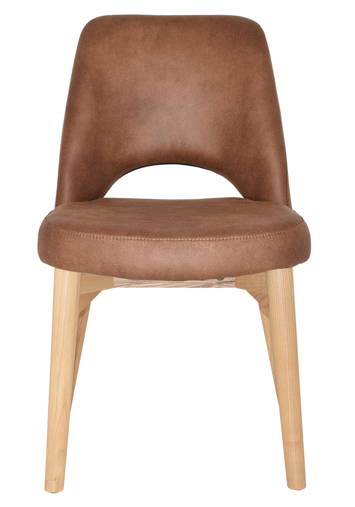 EZ Albury Solid Ash Timber Natural Stained Upholstered Hospitality Dining Chair