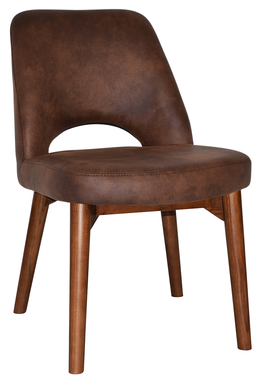 EZ Albury Solid Timber Walnut Colour Stained Upholstered Hospitality Dining Chair